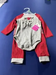 Mom Is My Bae Valentine Outfit Size 6-9 Month NEW