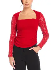 Fifteen Twenty Cady Contrast Sequin Top