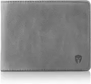 [Bryker Hyde] Men's 2 ID Window RFID Wallet Bifold Wallet Medium Gray - Distressed Genuine Leather
