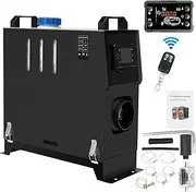 PRIJESSE All-inOne Diesel Air Heater, 12V 5-8KW Parking Heater Diesel Night Heater with Silencer LCD Monitor Thermostat For Car Trailer Truck Boat Caravan Motor-home Campervans