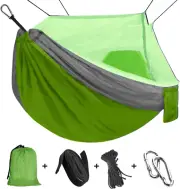 Camping Hammock with Mosquito/Bug Net Outdoor Tree Beds Portable Parachute Nylon