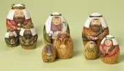 Nativity Set Nesting Stacking Egg People (One sets inside other) Magi Animal 9pc