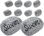 BESPORTBLE Polished Resin Pebbles 10pcs Set Fish Tank Decoration Stones Garden Rocks for Outdoor