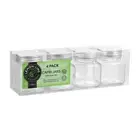 4PK Lemon & Lime Capri Glass Square Jar 140ml Food Container Storage w/ SLV Lid