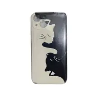 在飛比找蝦皮購物優惠-黑白貓咪鏡頭保護殼蘋果iPhone 13防摔手機殼