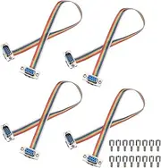 uxcell 4 Pcs IDC Rainbow Wire Flat Ribbon Cable DB9 Male to DB9 Female 11.8 Inch Length 2.54mm Pitch Breadboard Jumper Wires for Electronic Projects