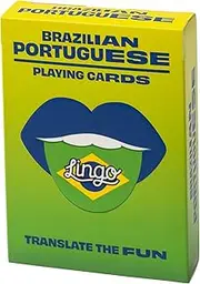Brazilian Portuguese Lingo Playing Cards | Travel Flashcards | Learn Brazilian Vocabulary in A Fun & Easy Way | 52 Essential Translations