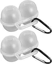 2pcs/Pack Eggs Holder with D Buckle, Egg Storage Box Case Portable Travel Food Containers Picnic Eggs Carrier Storage Box, Leak-Proof(White)