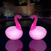 Cootway Floating Pool Lights 2PCS, Solar Flamingo Pool Lights Waterproof, Glow in The Dark Solar Powered LED Lights, Inflatable Floating Lights for Pool Spa Patio Wedding Party Christmas Decorations11