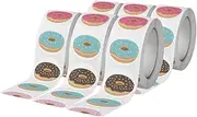 SECFOU Roll of Donut Party Supplies 500 Stickers Fun Donut Graphics for Boys and Girls Luggage Laptop Skateboard Notebook Decor
