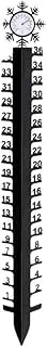 Snow Gauge with Temperature Meter Winter,Snowflake Metal Ruler Snowfalls Gauge Xmas Snow Depth Stick, Measuring Snow Measure