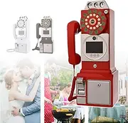 Video Audio Message Book Phone, Retro Phone Booth Phone Message Book, 1.3 Megapixel Camera, Record Custom Voice Video Messages for Your Wedding Party,Red