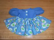 BLUE SNOWMAN SNOWMEN DRESS for 16-17" CPK Cabbage Patch