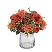 Artificial Flowers Fake Peony Silk Flowers Hydrangea Bouquet Decor Faux
