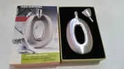 NEW /BOX ARCOSTEEL ROUND FLASK WITH FUNNEL 4 FL.OZ SATIN FINISH STAINLESS STEEL