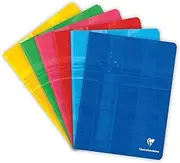 Clairefontaine 3721 °C - Notepads with stapled A5 80 pages lined maxi French (Séyès), assorted colour, 1 unit