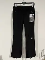 NWT Spyder Womens Black ORB Flat Front Stretch Zipped Pockets Snow Pants Size 2