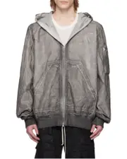 Rick Owens DRKSHDW Hollywood Gimp Flight Poplin Bomber Jacket S,L,M Gray