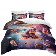 Cool Funny Outer Space Taco Burrito Pizza Cat Quilt Cover