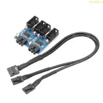 DOU 主板 9PIN USB 接頭分線器公 1 到 2 4 母延長線適配器台式機 9-PIN USB2 0 HUB 連