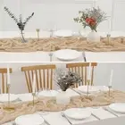 Dine in Style with this Boho Cheesecloth Table Runner 35x120 Light Colors