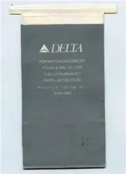 Delta Airlines Unused Motion Discomfort / Barf Bag 6Languages