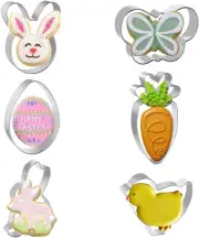 Cookie Cutters, 6 Pcs Easter Cookie Cutter Set, Egg, Bunny, Rabbit, Butterfly