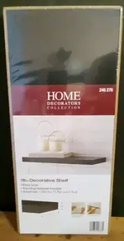 Home Decorators Collection 8 x 18 x 1.25 in Slim Black Floating Shelf, HDCSL18B