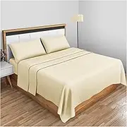 Gaveno Cavailia Super Soft Plain Dyed Diamond Flat Sheet [ Single - Cream ]