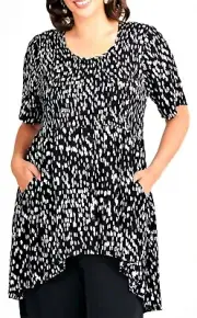 TS TAKING SHAPE plus size M / 20 Cairo Viscose Tunic hi-low hem NWT rrp$140!