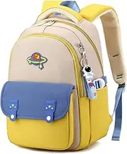 [Bansusu] Backpack for Girls Boys School Bags Elementary Bookbags with Astronaut Pendant