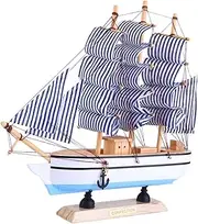 Gatuida 1pc 24cm Sailboat Ornament Vintage Sailboat Model Nautical Tabletop Decorations Model Decoration Sail Boat Decor for Home Nautical Decor Vintage Nautical Sail Ship Wooden