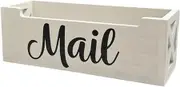 Fenteer Wooden Mail Organizer Mail Holder Countertop Mailbox Storage Box for Desk Wall Table Countertop