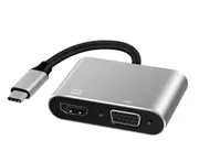 USB Type C Hub Type-C To HDMI 4K VGA Adapter RJ45 Lan Ethernet SD TF USB-C 3.0 Typec 3.5mm Jack Audio Video for MacBook Pro OTG - 2 in 1