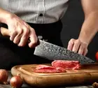 Chef Knife 67 Layers Damascus Super Steel Wood Handle Slicing Gyuto Beef Cut 8"