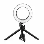 16CM Dimmable Diva LED Ring Light Tripod Stand Selfie Mini Circle Lamp Make Up
