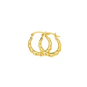 9ct Gold 10mm Scalloped Creole Earrings