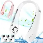 Portable Neck Fans LED Display Personal Fan 1200mAh Rechargeable Bladeless GrMCp
