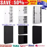 Office Filing Documents Storage Cabinet Shelves with Sliding Door Steel Lockable