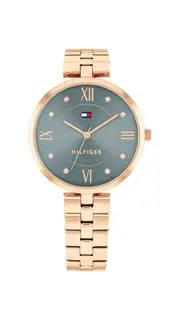 Tommy Hilfiger Ella Ionic Plated Rose Gold Steel Light Blue Dial Ladies Watch 1782686