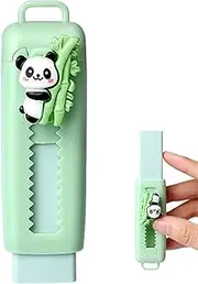 Retractable Eraser,Push Pull Retractable Cartoon Panda Pencil Erasers for Kids - Cute Writing Painting Drawing Clean Tool