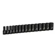 Capri Tools 3/8 in Drive SemiDeep Impact Sockets Set Metric 8 to 22 mm 15-Piece