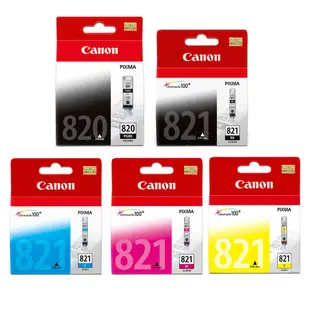 CANON 原廠墨水匣 PGI-820BK∣CLI-821BK∣CLI-821C∣CLI-821M∣CLI-821Y