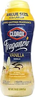 Clorox Fraganzia In-Wash Scent Booster Crystals in Vanilla Scent, 70oz | Laundry Scent Booster Crystals | In-wash Scent Booster for Fresh Laundry in Vanilla Scent 70 Ounce Crystals