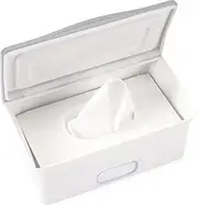 Ubbi Baby Wipes Dispenser, Baby Wipes Case, Baby Wipes Holder with Weighted Plate, Keeps Wipes Fresh and Non-Slip Rubber Feet, Gray