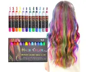 12 Color Temporary Hair Chalk Hair Pens Non-toxic Washable Hair Dye