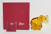 Moser Crystal Czech Republic Amber Artglass Elephant Figurine ☆ New ☆