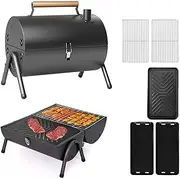 Foldable Outdoor Barbecue Grill，Portable Tabletop Grill with Baking Pan Holder for Outdoor, Camping, Backyard, Patio and Party