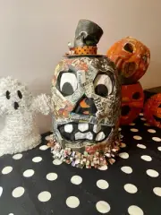 Paper mache Halloween JOL lantern vintage Halloween Ads folk art handmade