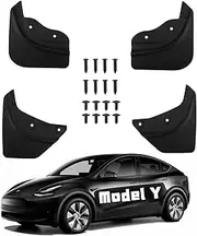 Model Y Mud Flaps 2024 Newest, Car Accessories Splash Guards Compatible with Tesla Model Y 2024 2023 2022 2021, Winter Vehicle Sediment Protection, All Weather Exterior Accessories for Tesla